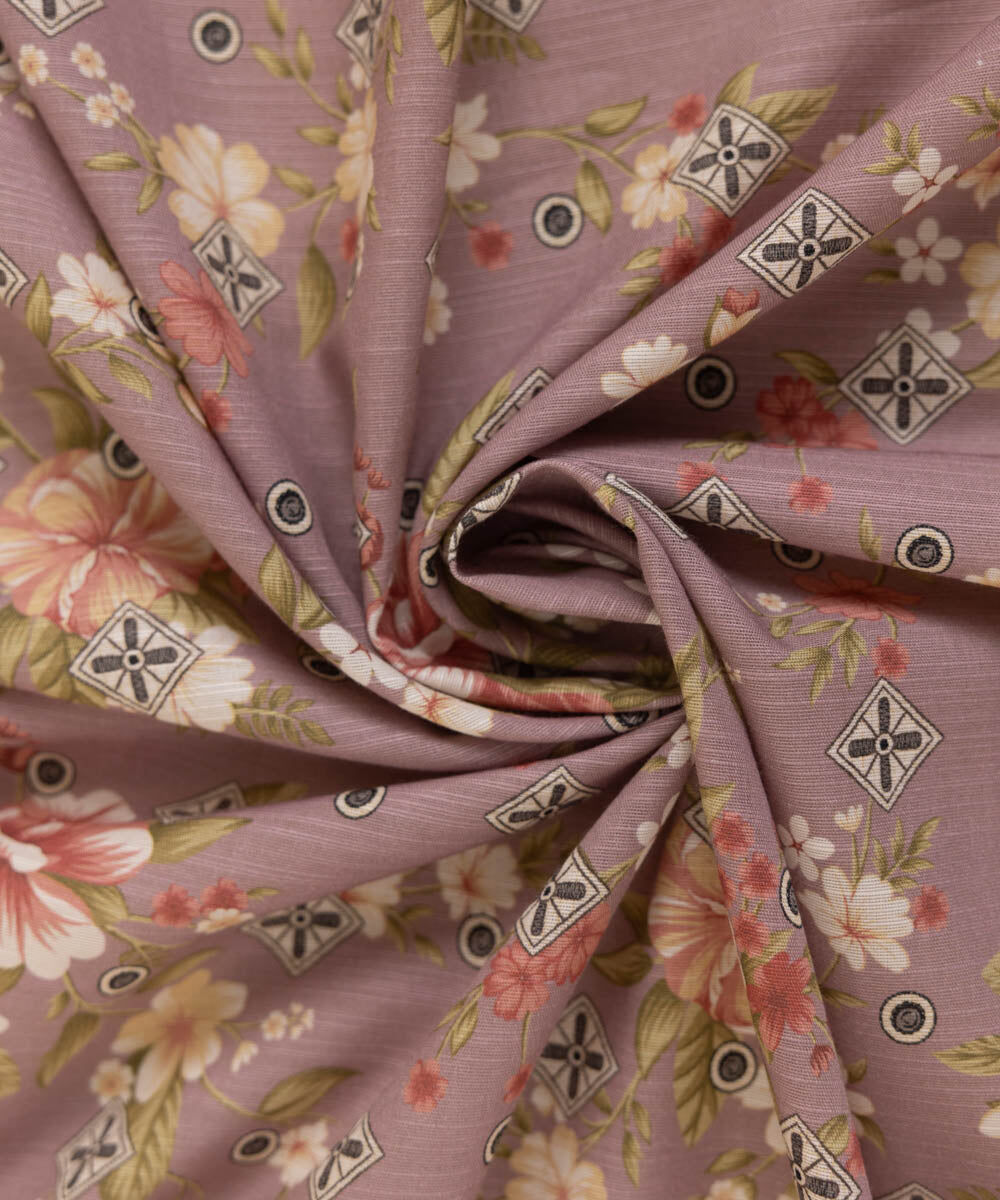 Woman - Purple Printed Khaddar Dupatta