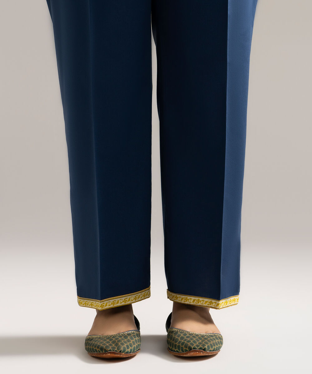 Women's RTW Cambric Solid Turquoise Culottes