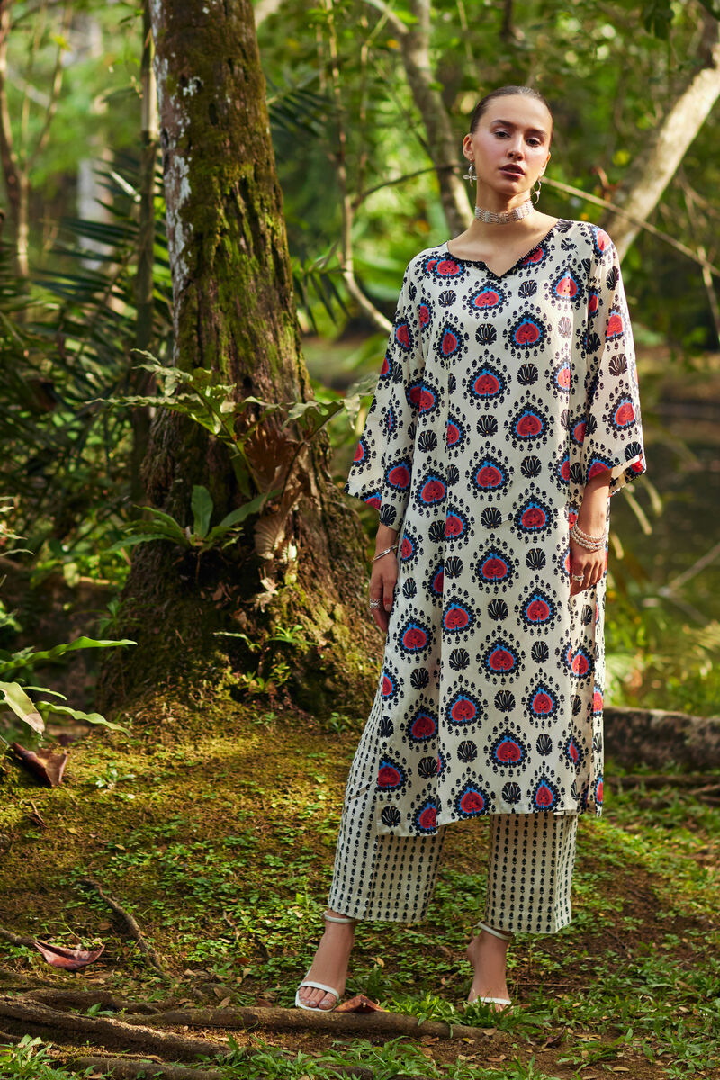 2 Piece - Printed Silk Suit