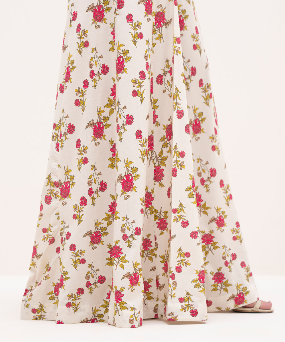 Women's RTW Cotton Viscose Beige Printed Sharara