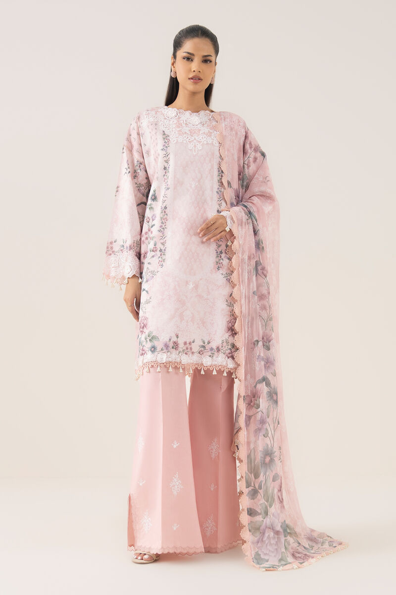 3 Piece - Embroidered Pima Lawn Suit