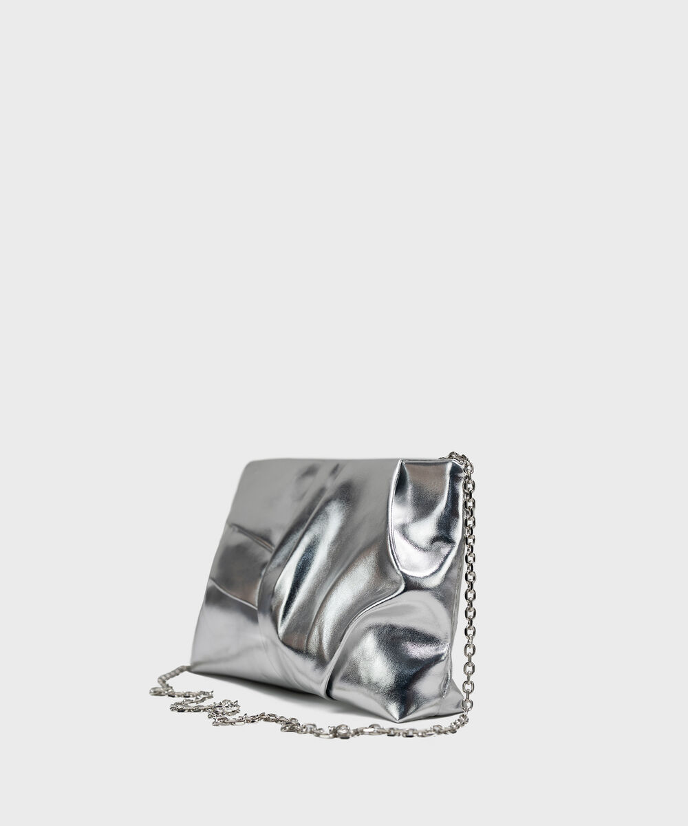 Women's Silver Soft Clutch