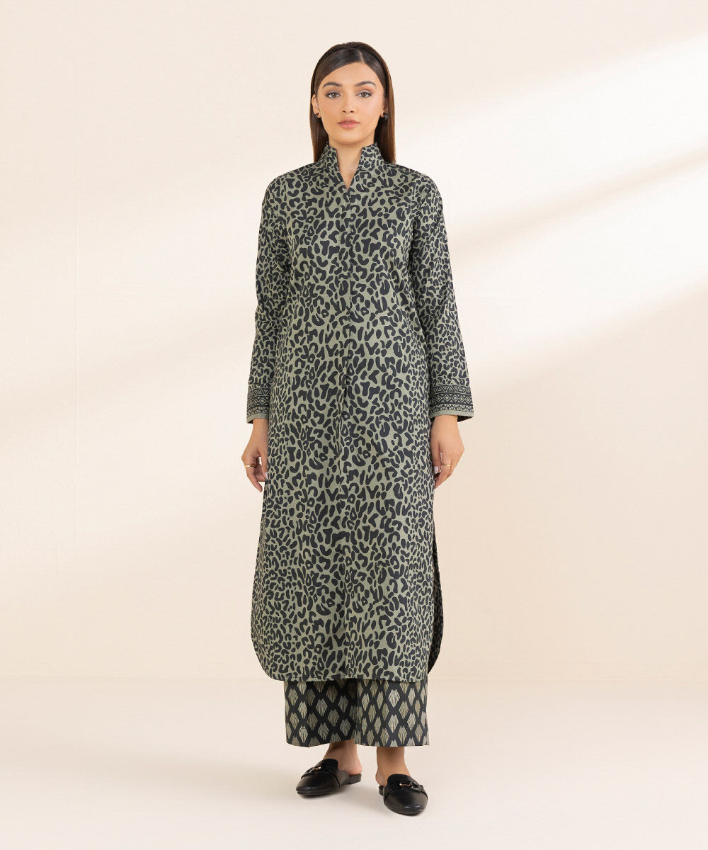 Women's Unstitched Grey Lawn 2 Piece Suit