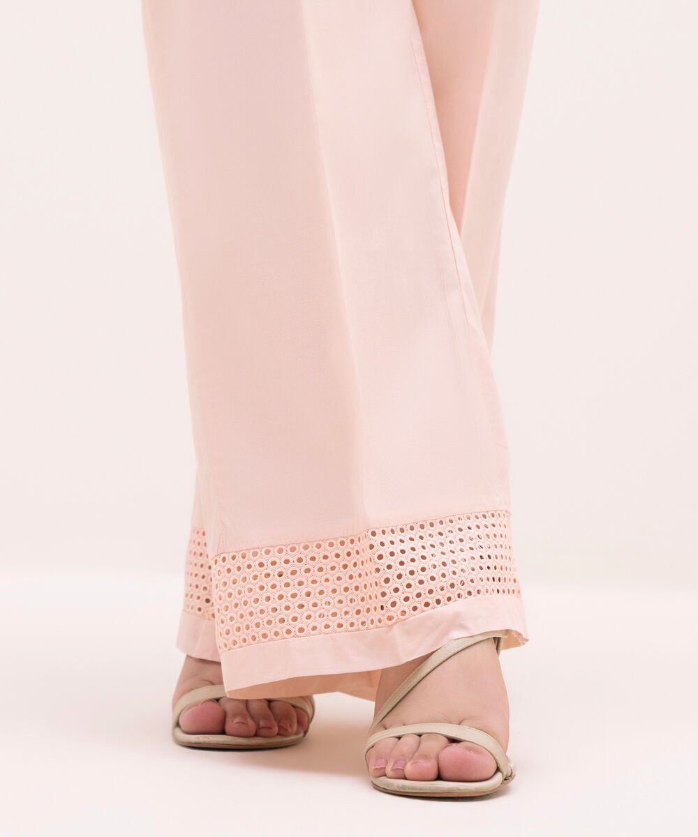 Women's RTW Cambric Pink Solid Culottes