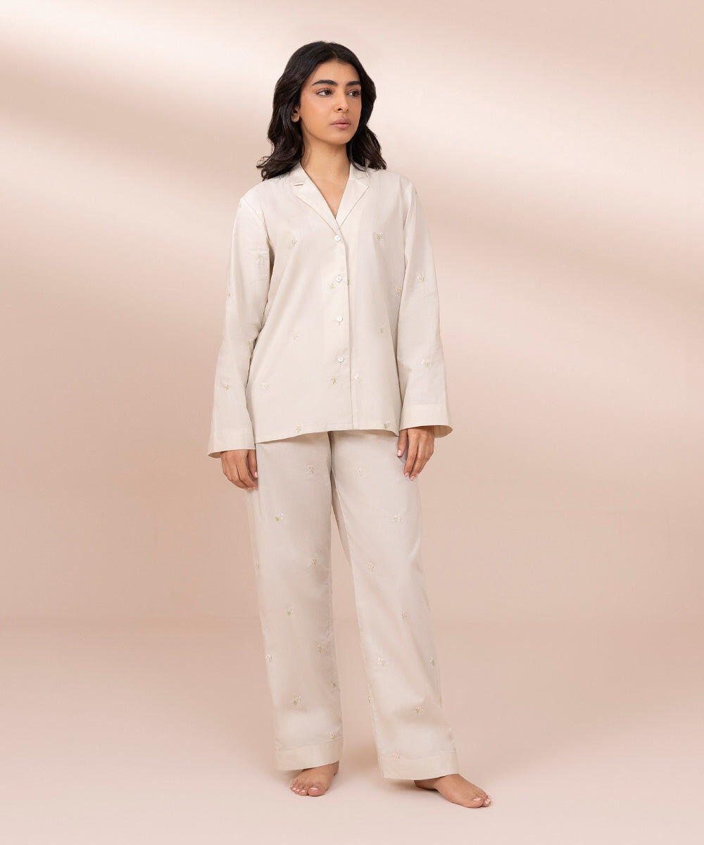 Women's Sleepwear Embroidered PJ Set