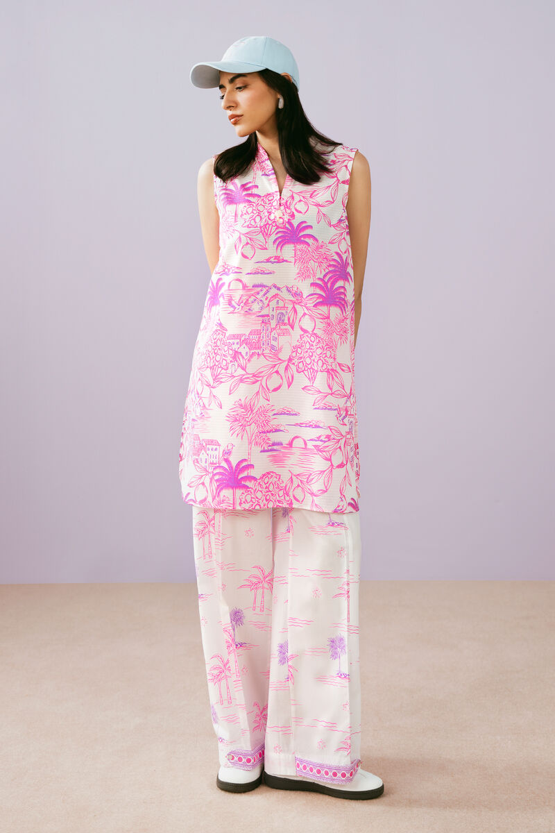 2 Piece - Printed Dobby Suit