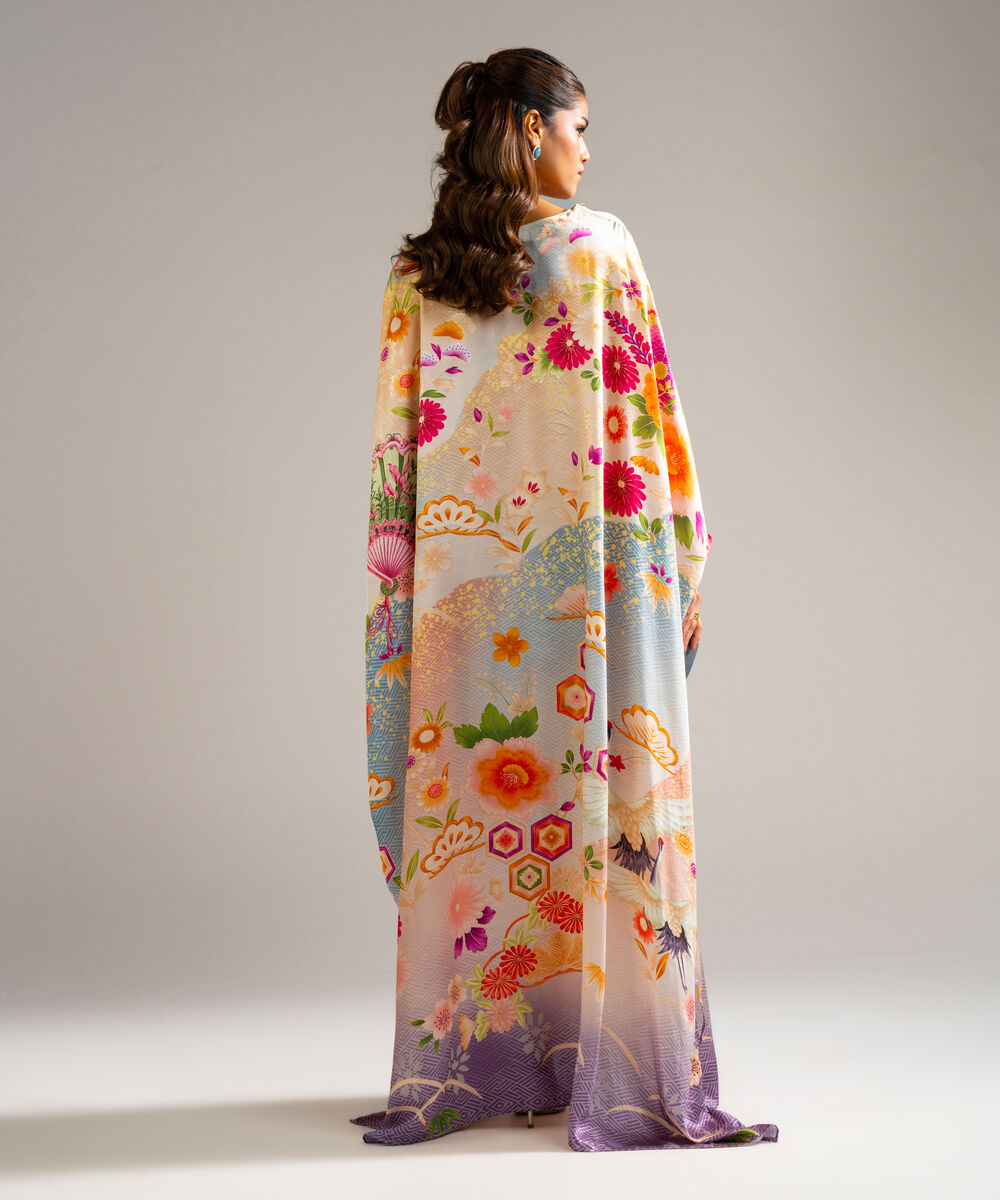 Women's RTW Blended Satin Printed Multi  Kaftan