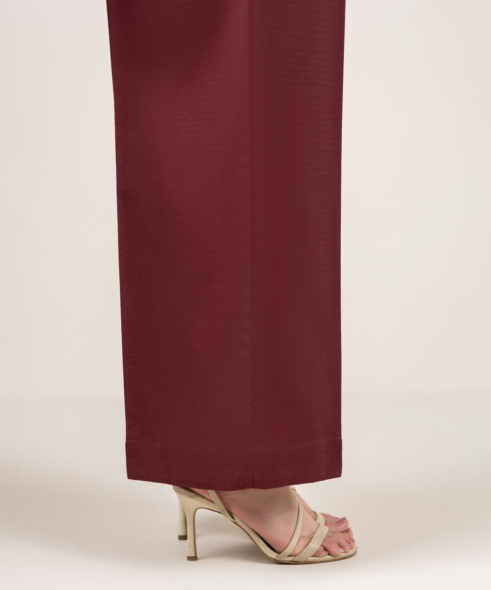 Women's RTW Dobby Solid Red Culottes