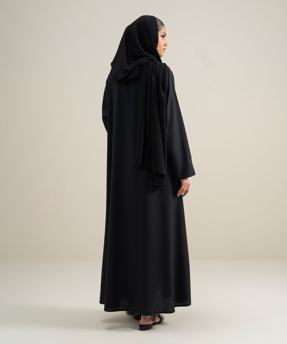 Women's Polyester Black Regular Abbaya