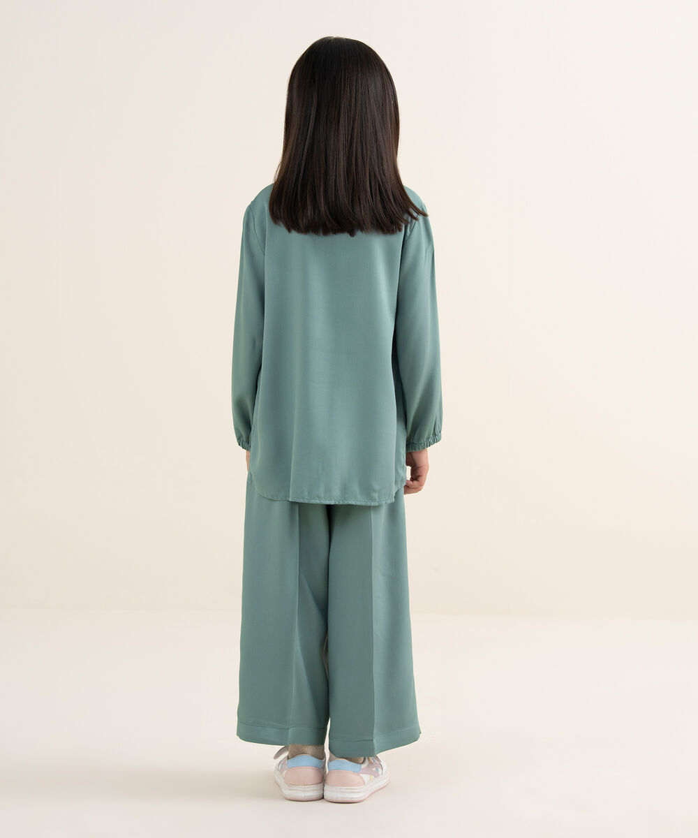 Girl's Bedford Solid Green 2 Piece Set