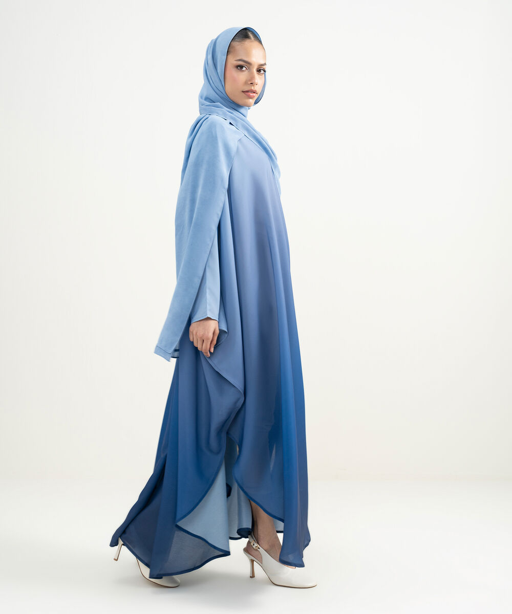 Women's Multi Round Neck Kaftan Abaya Set