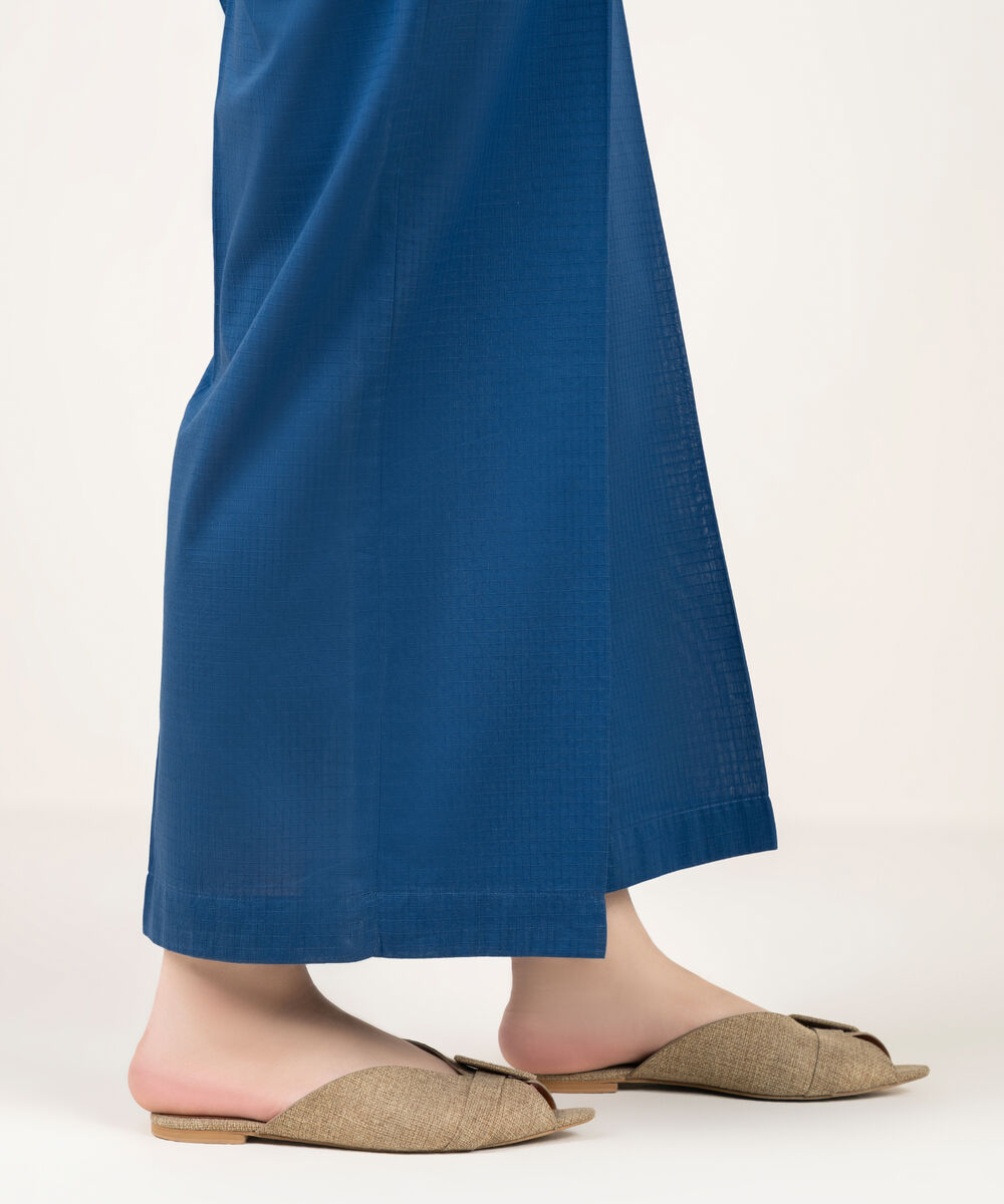 Women's RTW Dobby Solid Blue Culottes