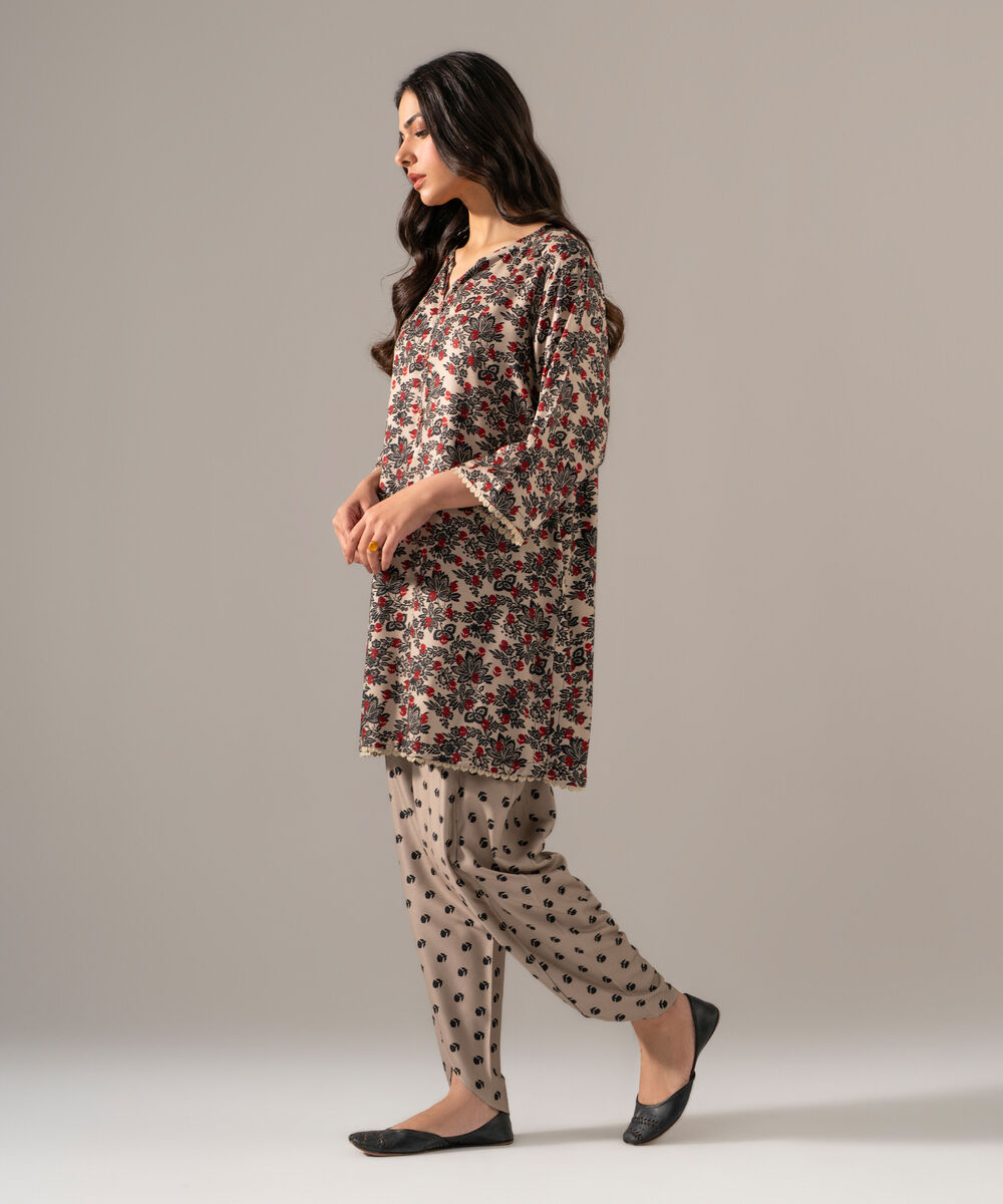 Women's RTW Viscose Marina Printed Grey Straight Shirt