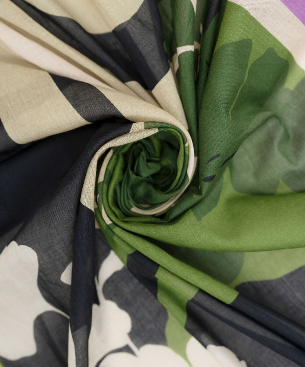 Fine Voile Green Printed Dupatta