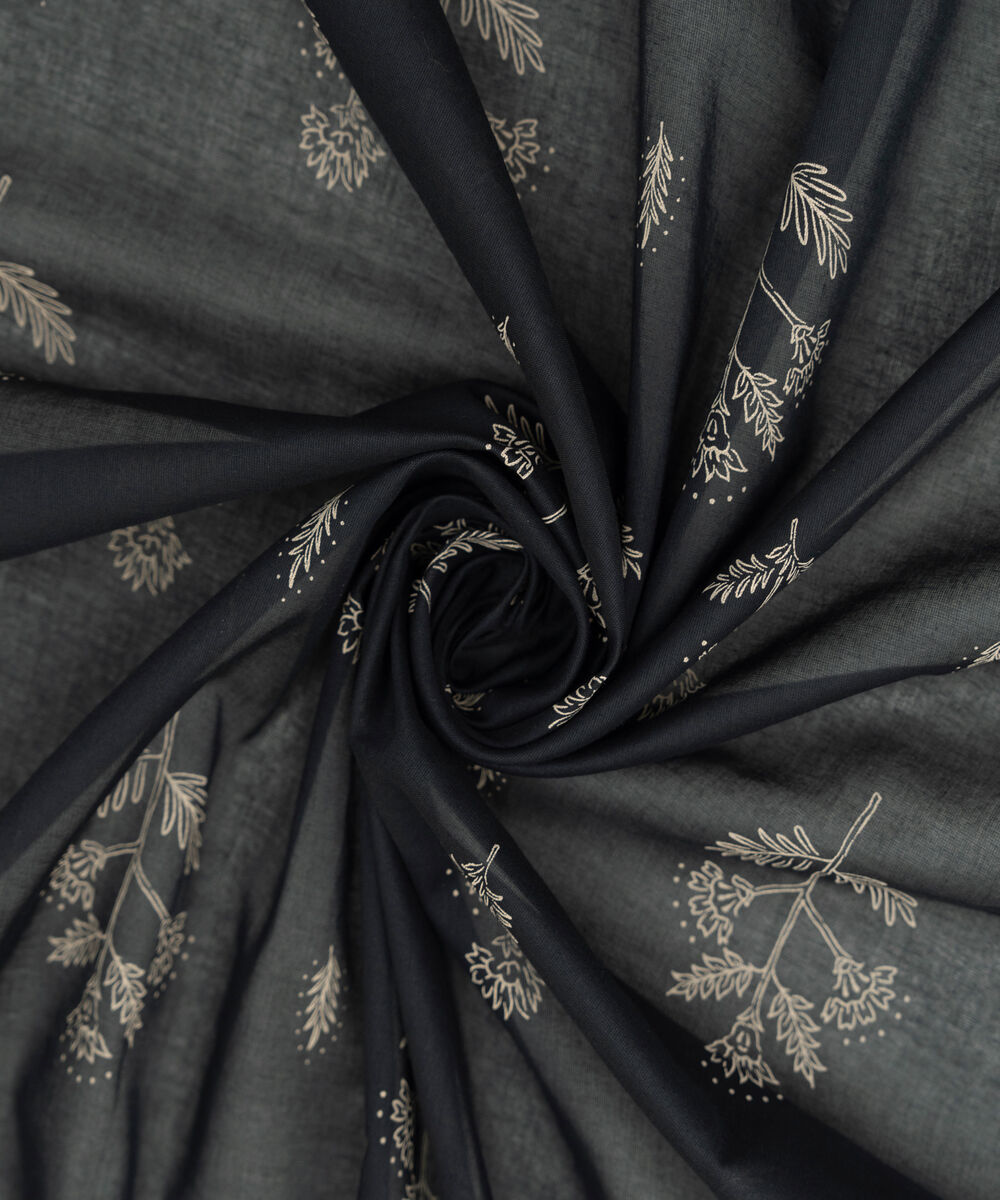 Fine Voile Printed Black Dupatta