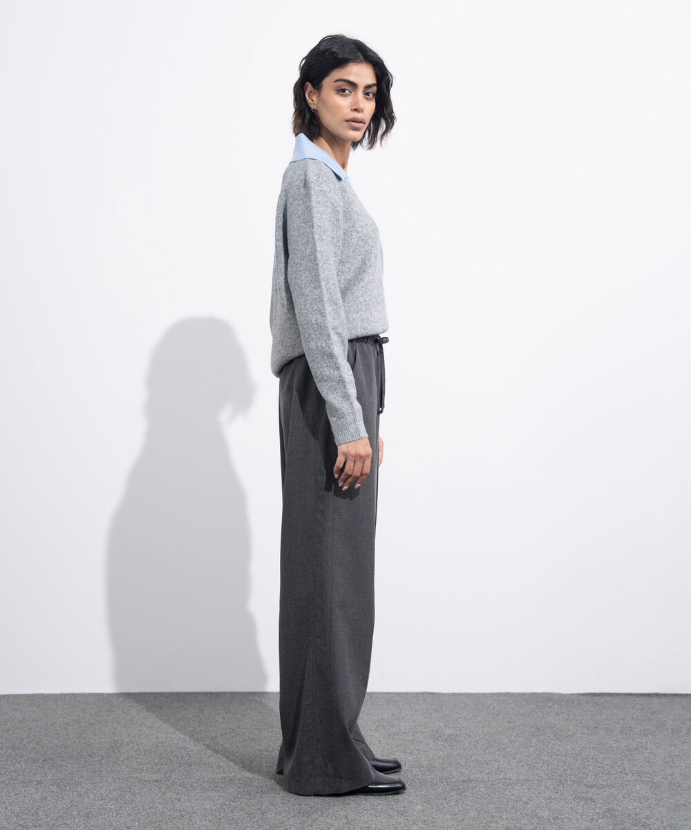 Women's Western Wear Grey Straight Fit Pull On Trousers