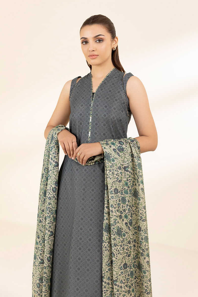2 Piece - Printed Zari Lawn Suit