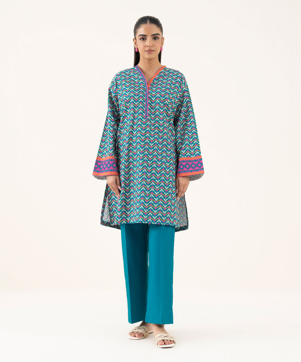 Women's Unstitched Light Khaddar Printed Multi Two Piece Suit