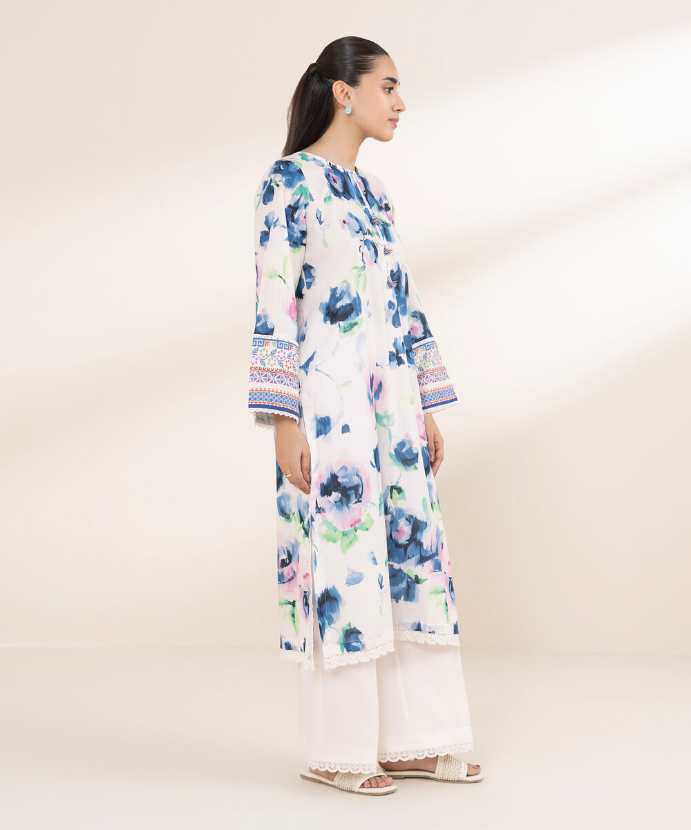 Women's RTW Lawn Multi Printed A-Line Shirt
