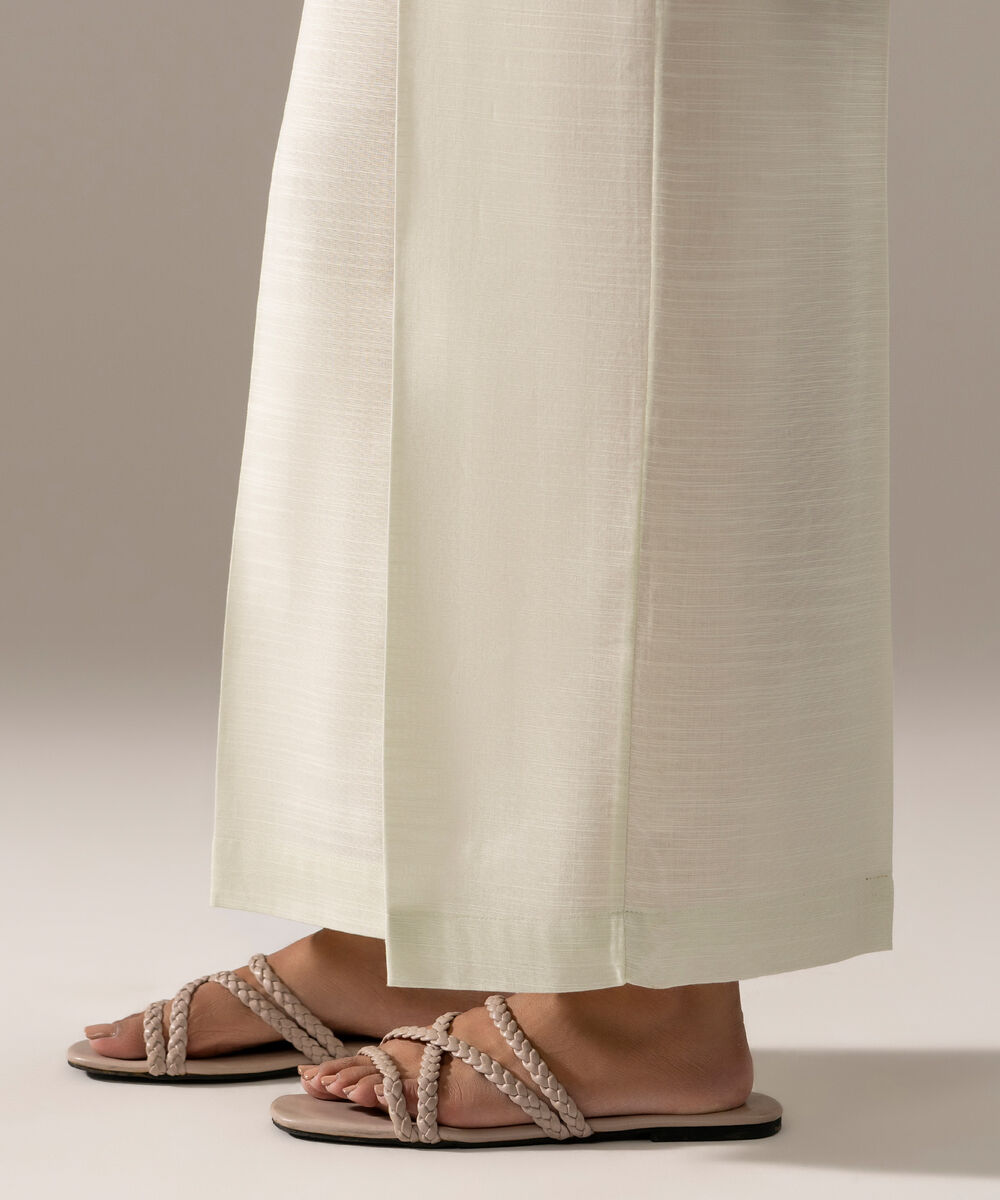 Women's RTW Khaddar Solid Off White Culottes