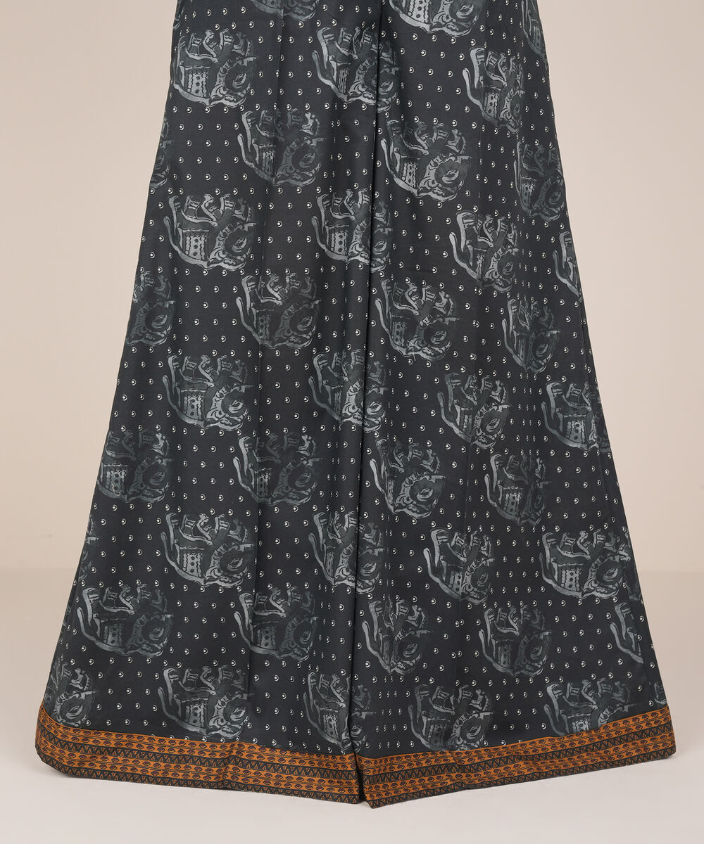 Women's RTW Cambric Black Printed Sharara