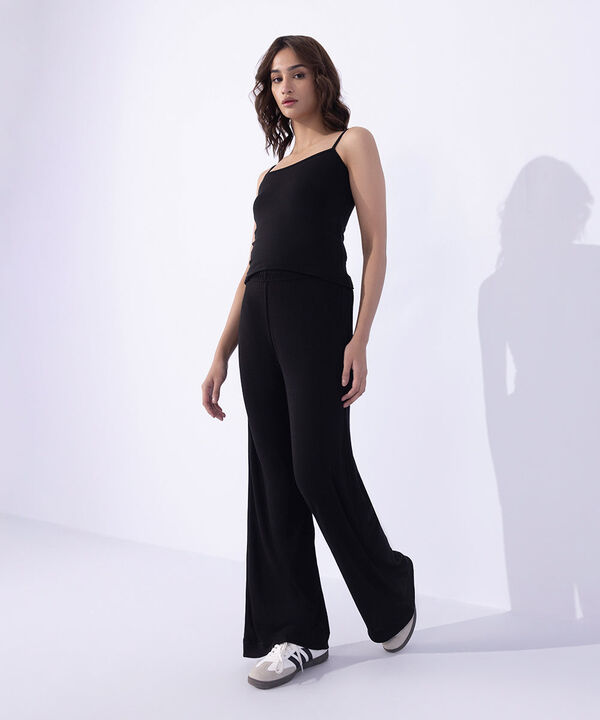Wide Leg Jersey Trousers null