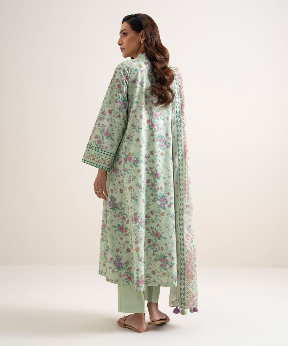 3 Piece - Printed Cotton Suit — Sapphire view 4