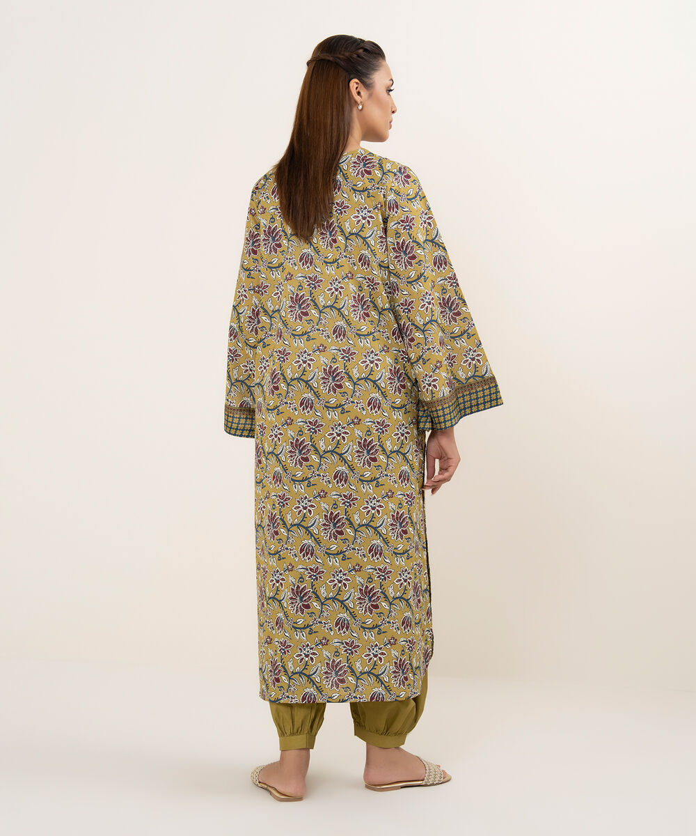 Women's Unstitched Cotton Printed Multi 2 Piece Suit