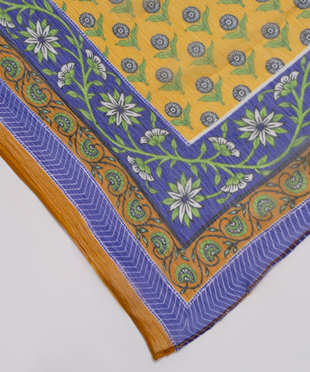Chiffon Printed Mustard Yellow Dupatta