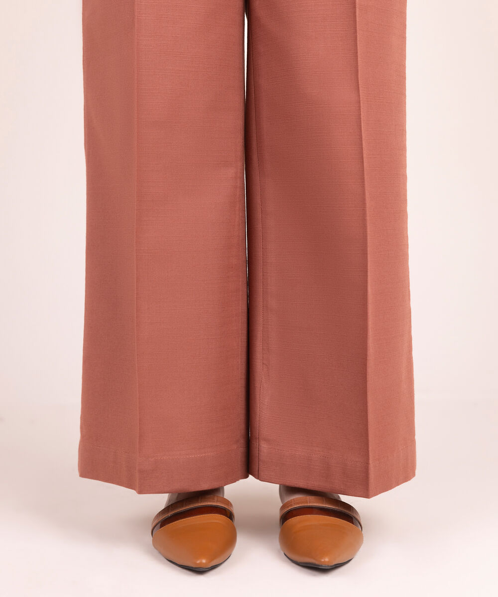 Women's RTW Khaddar Solid Brown Culottes