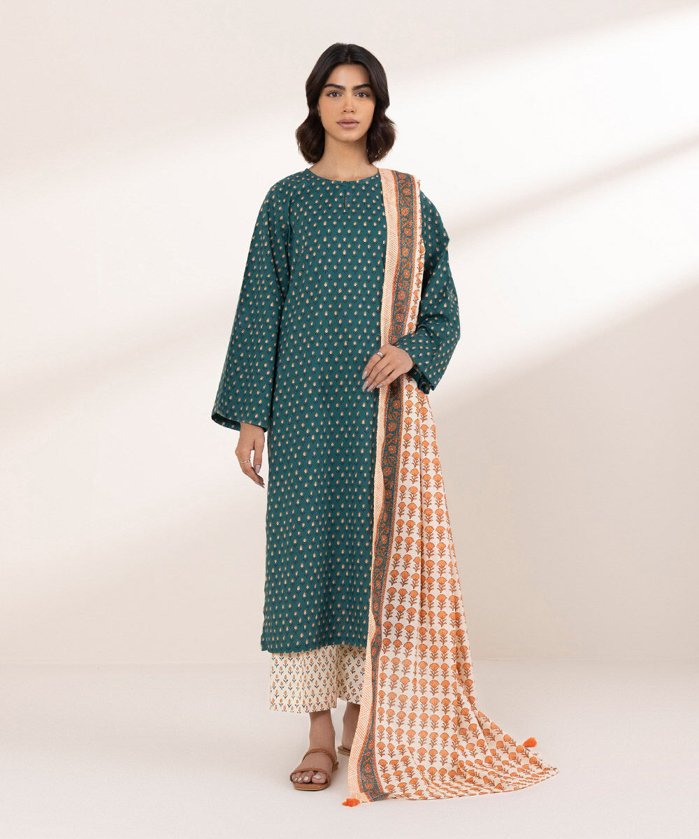 Fine Voile Orange Printed Dupatta