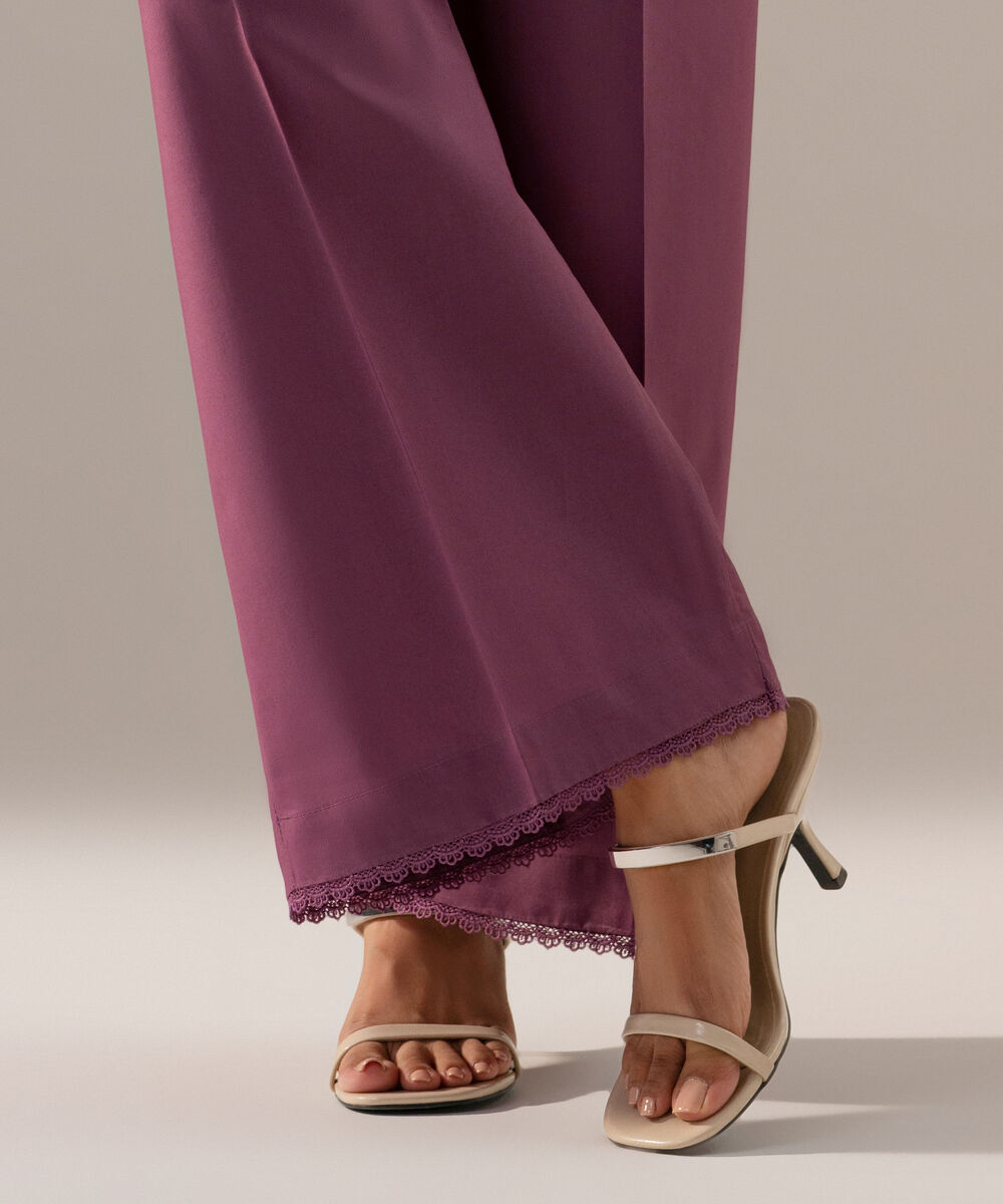 Women's RTW Cambric Solid Purple Culotte