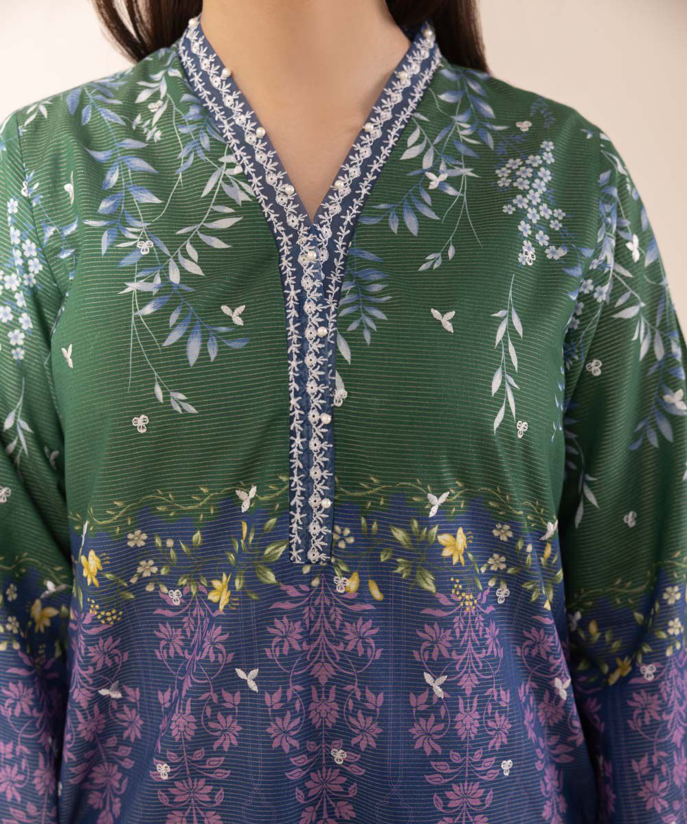 Woman - Multi Embroidered Zari Lawn Shirt