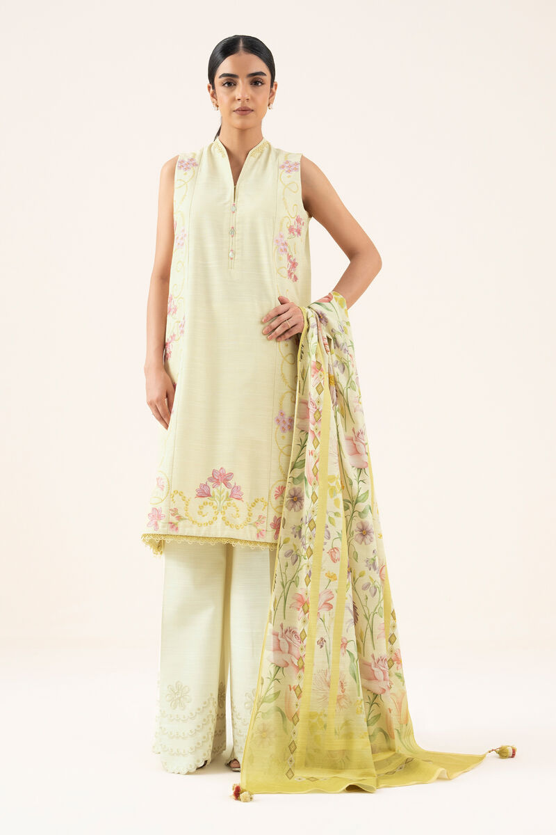 2 Piece - Embroidered Khaddar Suit