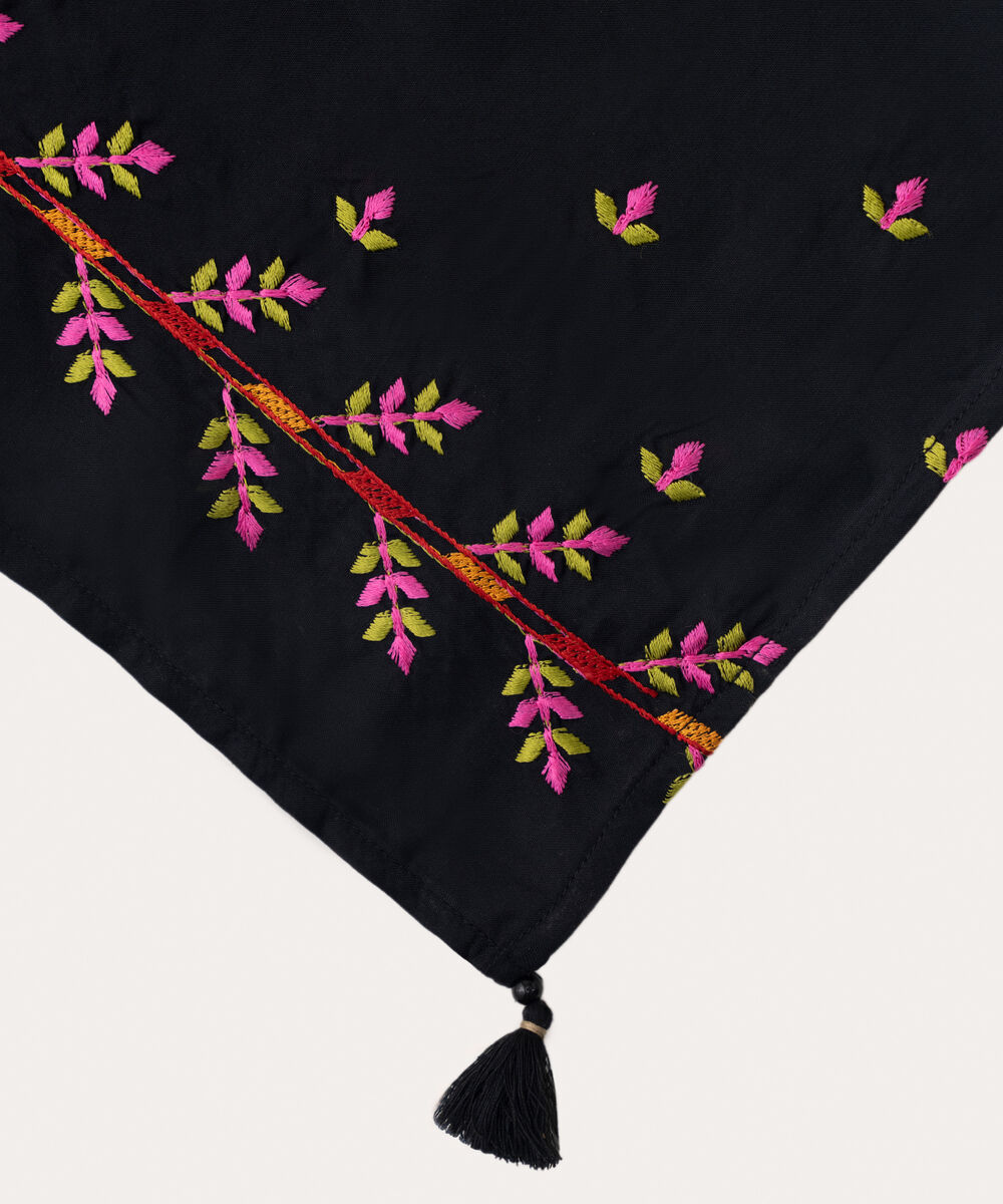 Women's RTW Linen Black Dyed Dupatta