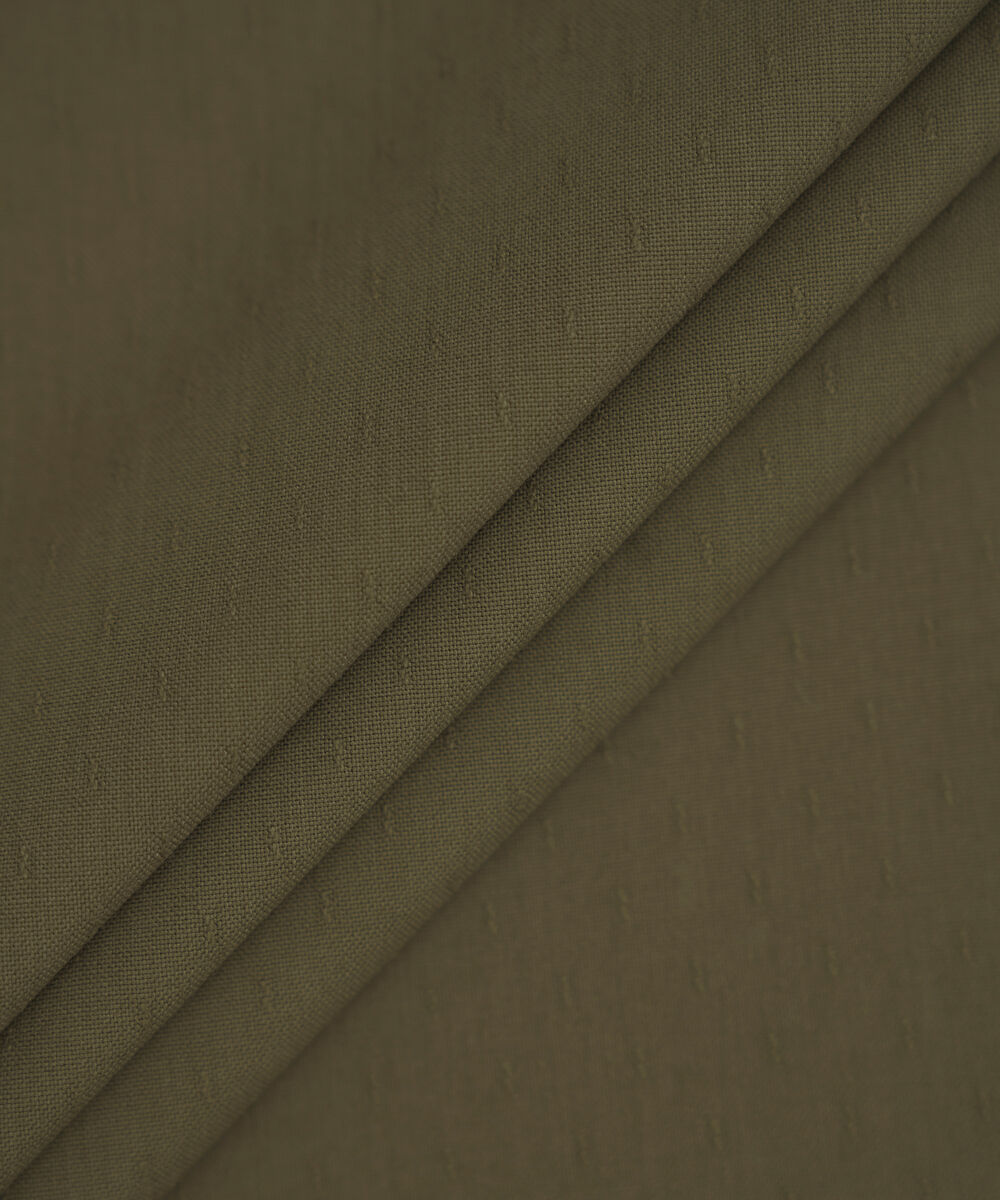 Men Unstitched Wash & Wear Khaki Full Suit Fabric