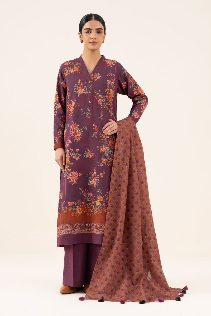 3 Piece - Printed Khaddar Suit