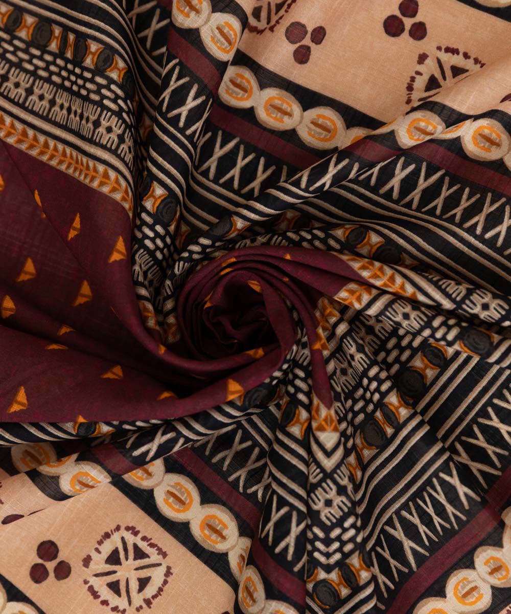 Textured Voile Multi Printed Dupatta