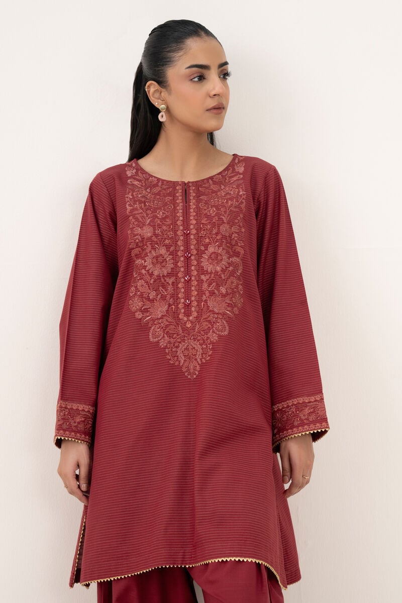 Embroidered Zari Cotton Shirt