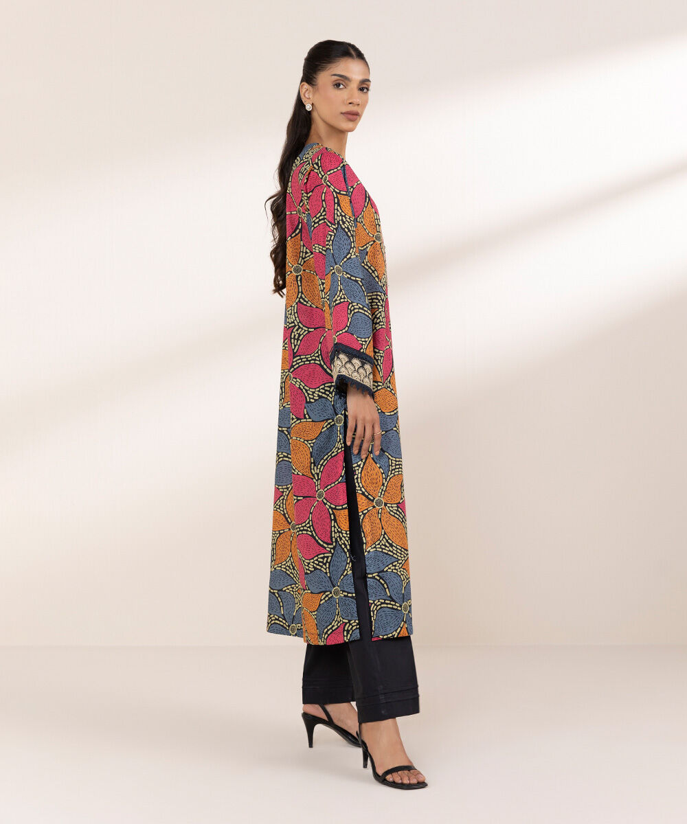 Women's RTW Lawn Multi Embroidered Boxy Shirt