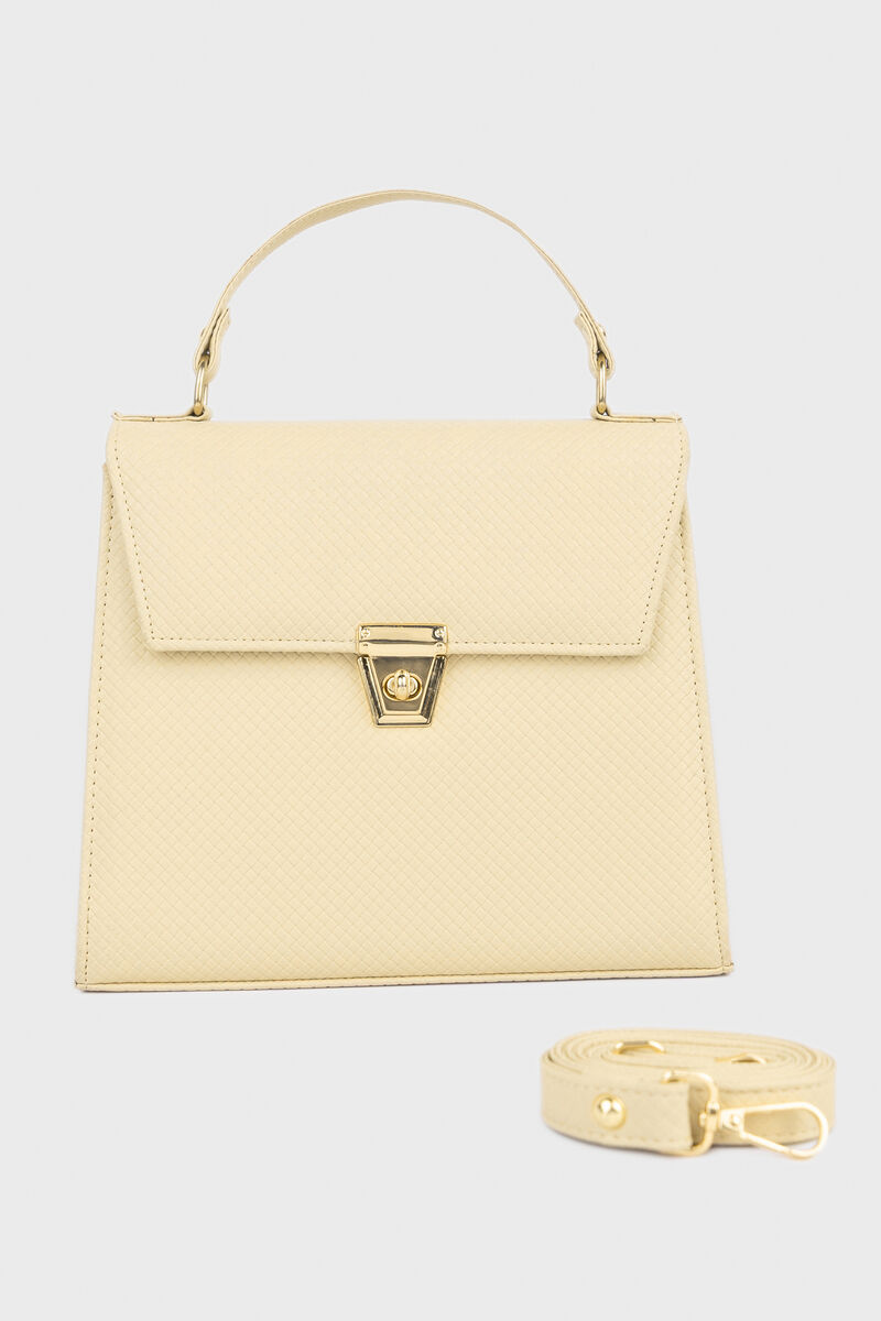 Off White Top Handle Bag
