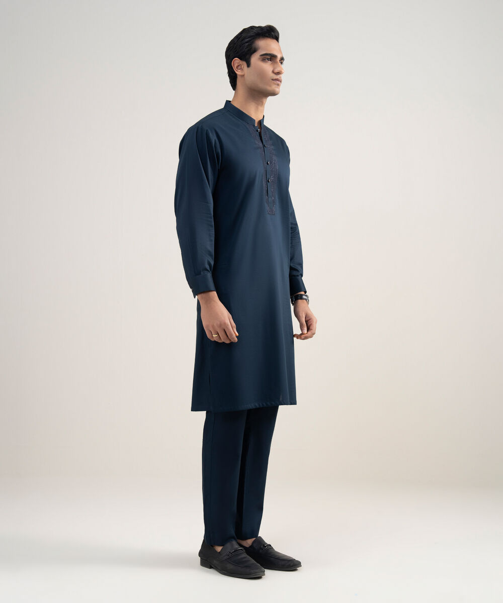 Men's Stitched Premium Cotton Indigo Suit