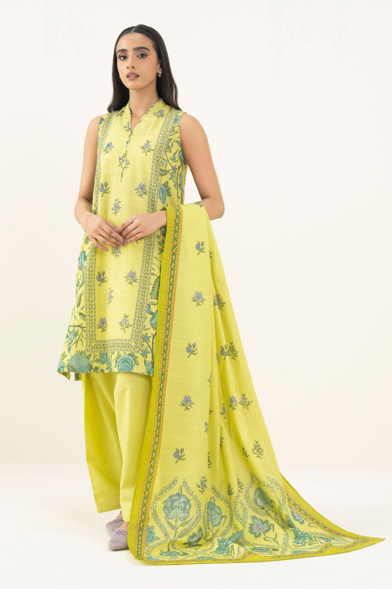 3 Piece - Printed Cotton Suit