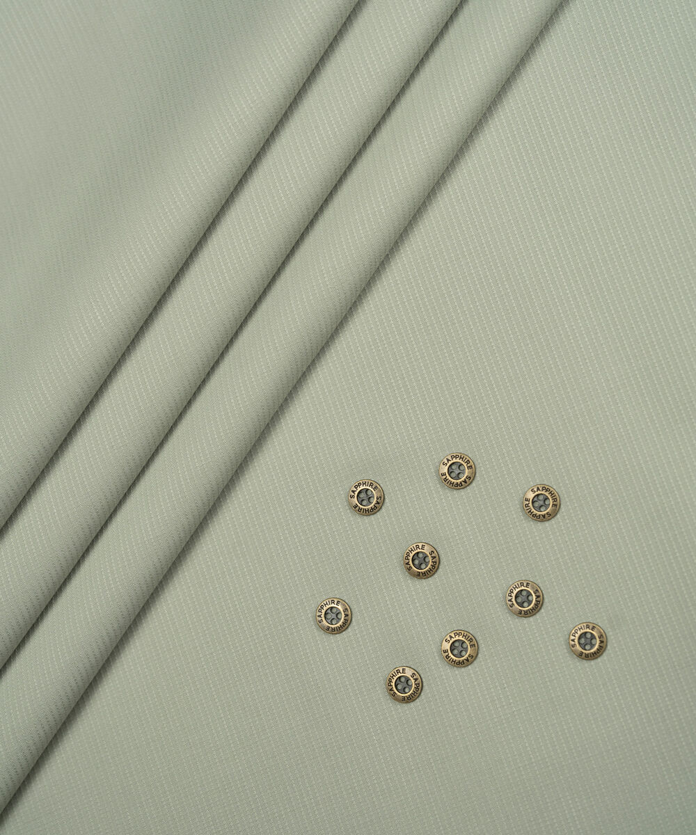 Men's Unstitched Two-Piece Mint Green  Premium Wash & Wear Dobby Suit