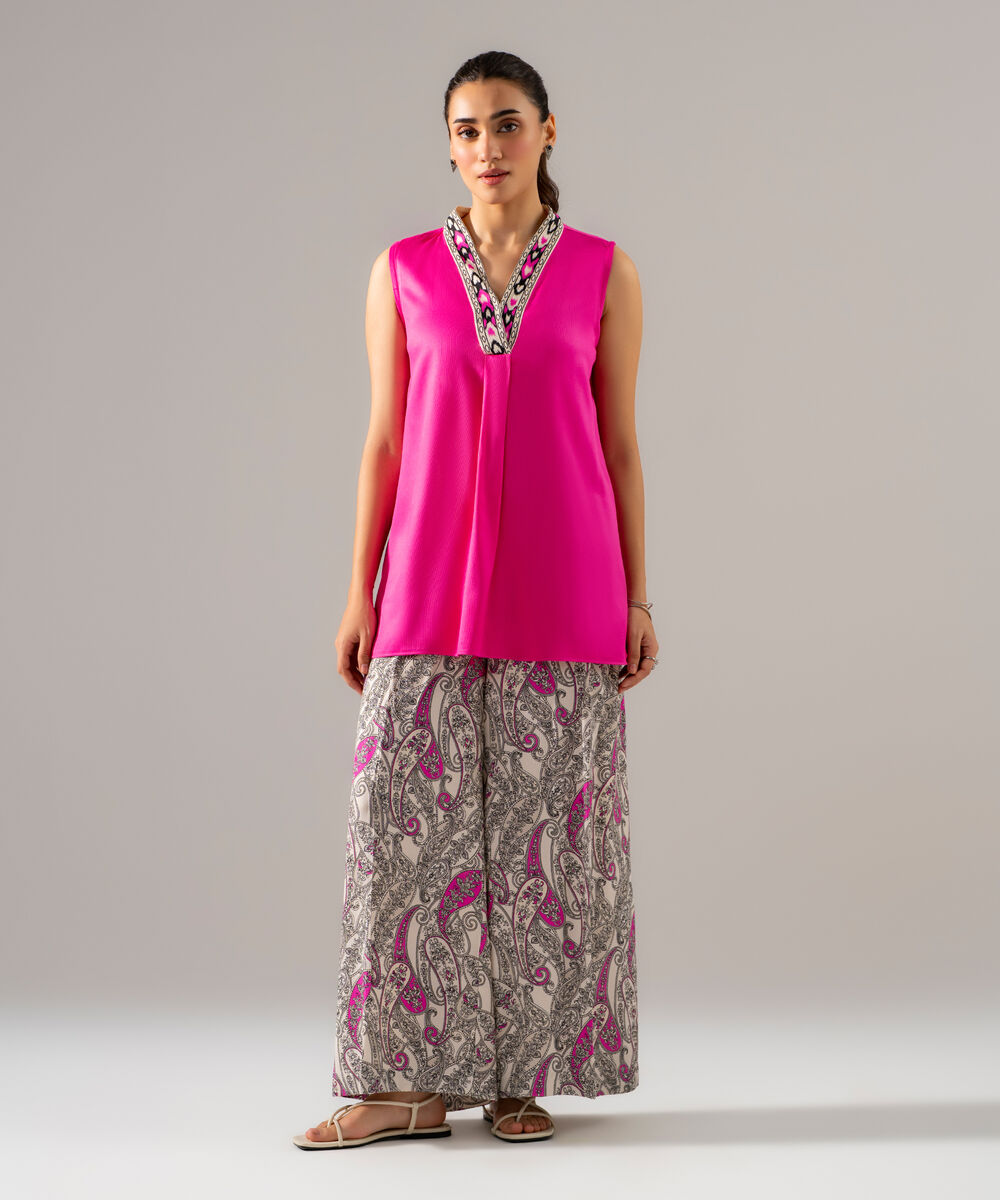 Women's RTW Bedford Solid Pink Straight Shirt