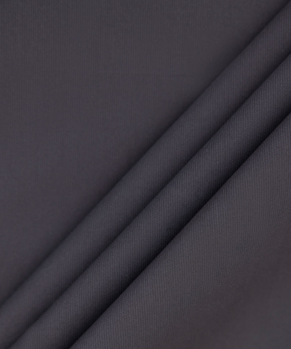 Men's Unstitched 2-Piece Cotton Dobby Black Suit