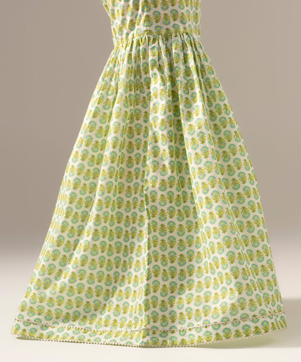Women's RTW Crosshatch Printed White Gharara