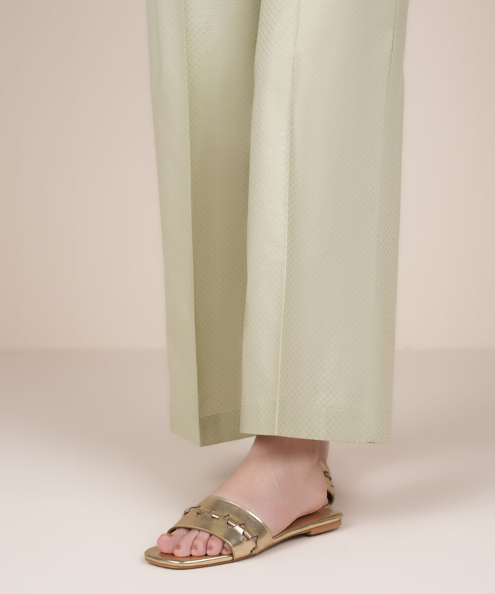 Women's RTW Dobby Off White Solid Culottes