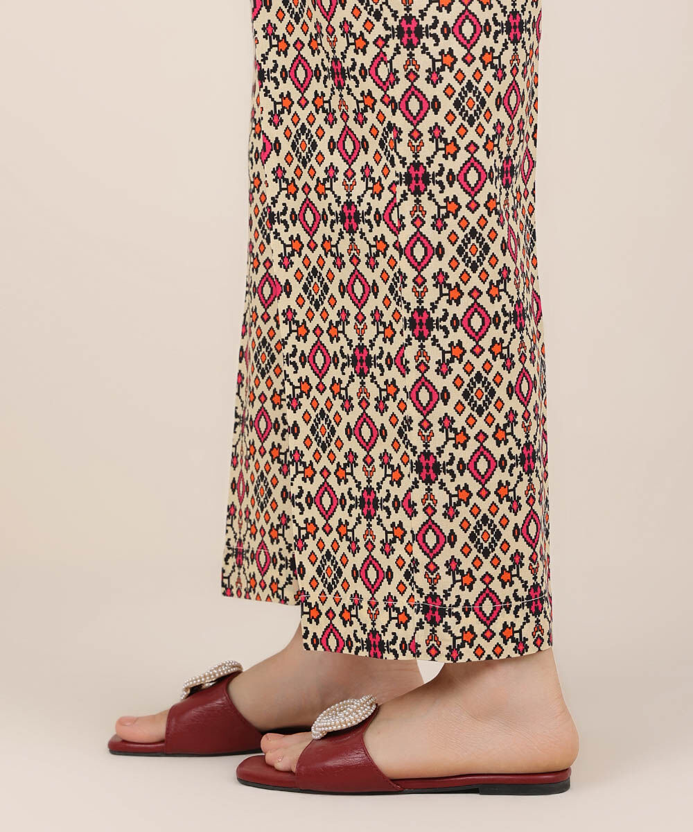 Women's RTW Cotton Viscose Multi Printed Straight Pants