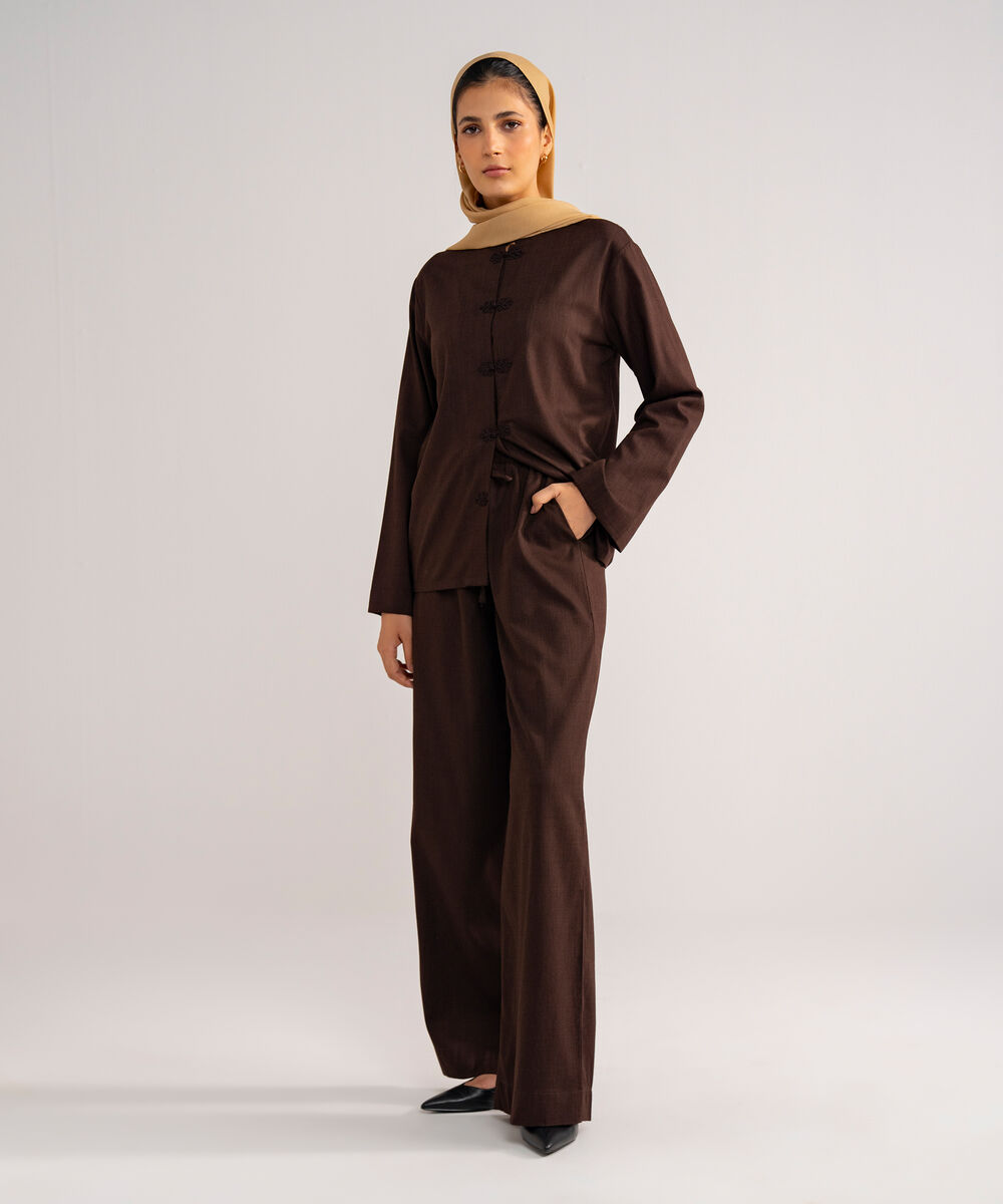 Women's Brown Relaxed-Fit Bottom